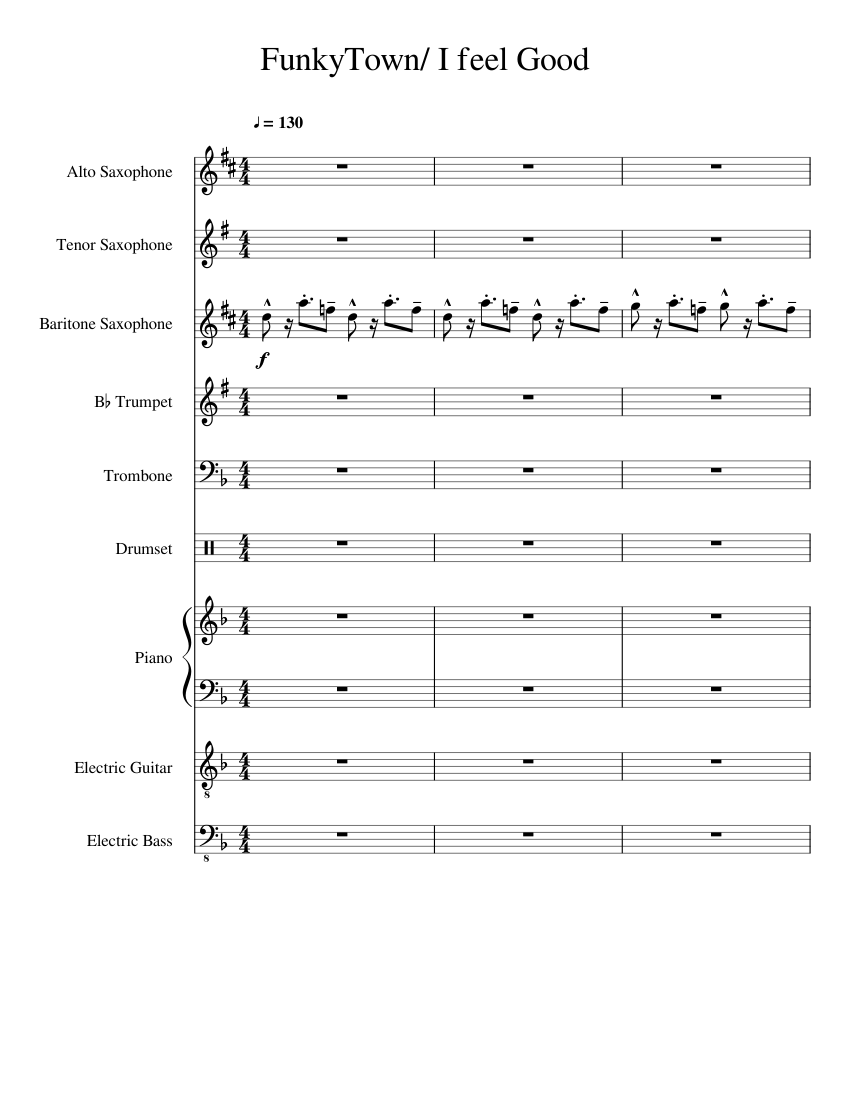 FunkyTown/I Feel Good - Lucky Chops Sheet Music for Piano, Trombone ...