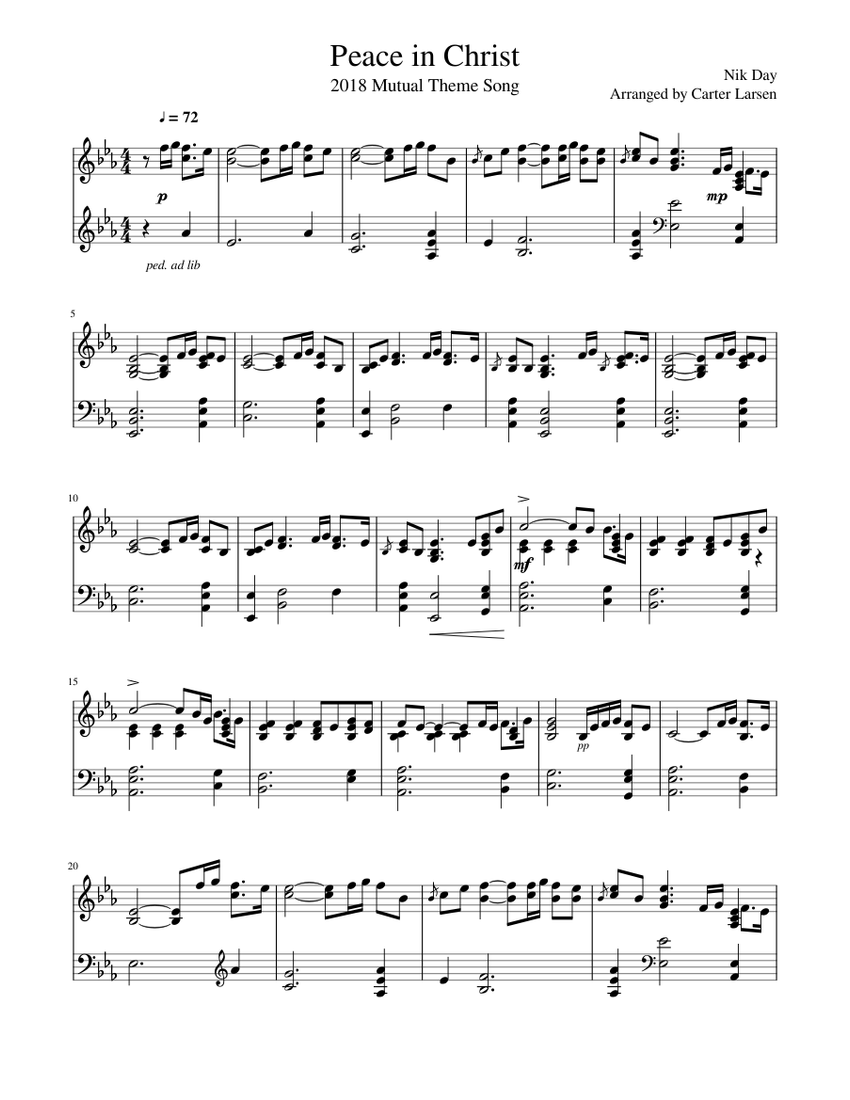Peace in Christ Sheet music for Piano (Solo) | Musescore.com