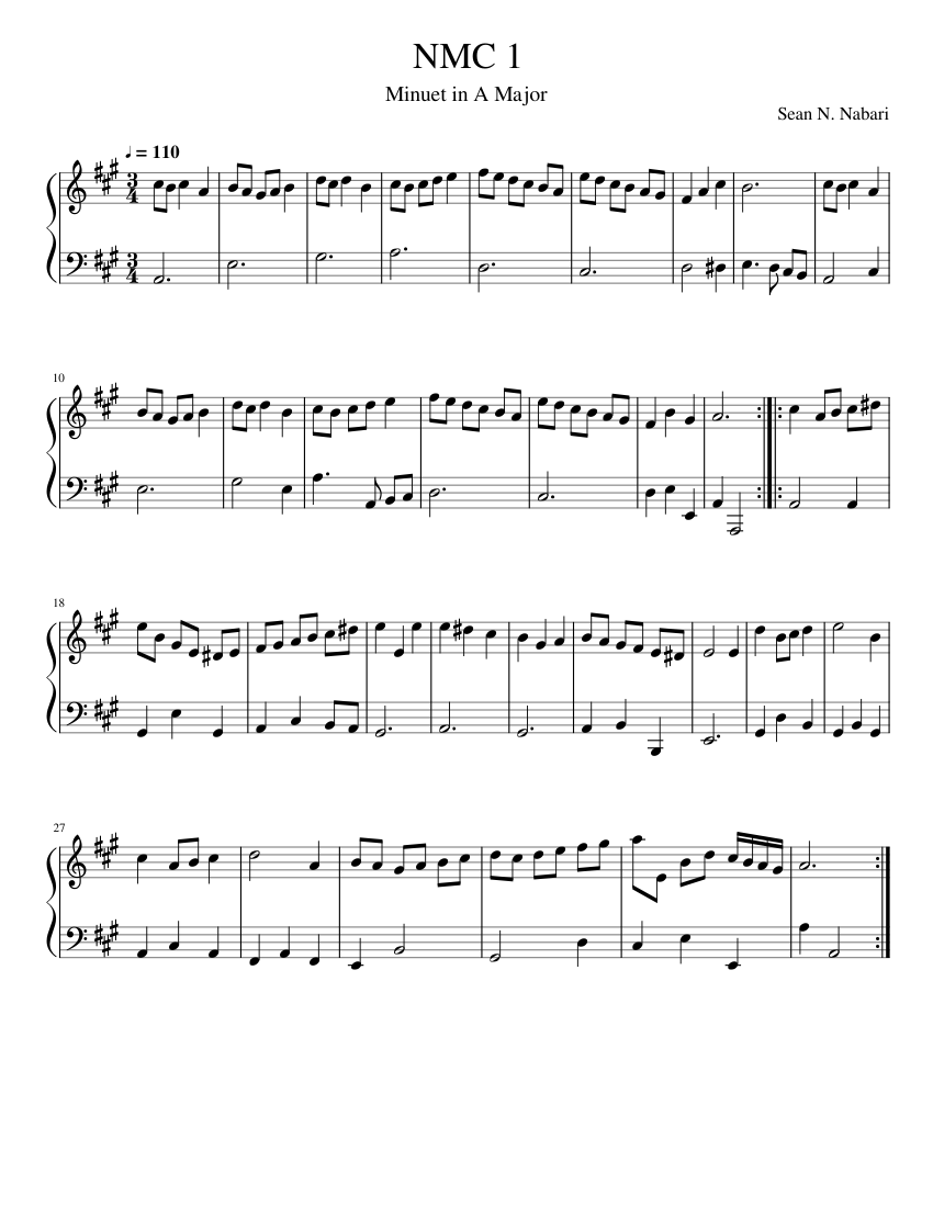 NMC 1 - Minuet in A Major