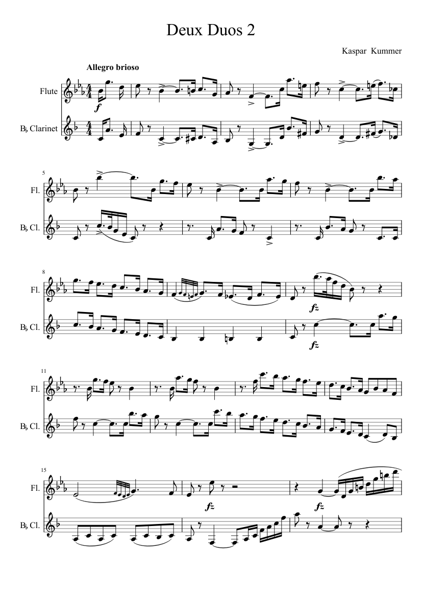 kummer, flute duo 2 Sheet music for Flute (Solo)