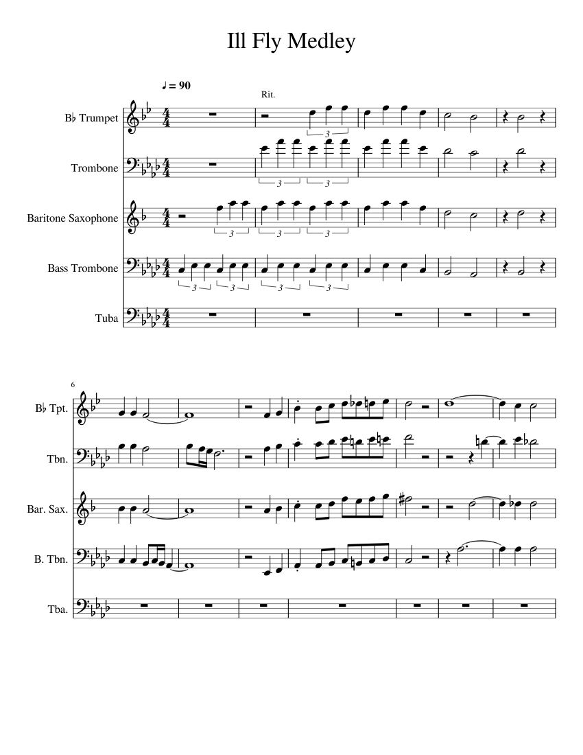 Ill Fly Away Lucky Chops Medley Sheet music for Trombone, Tuba