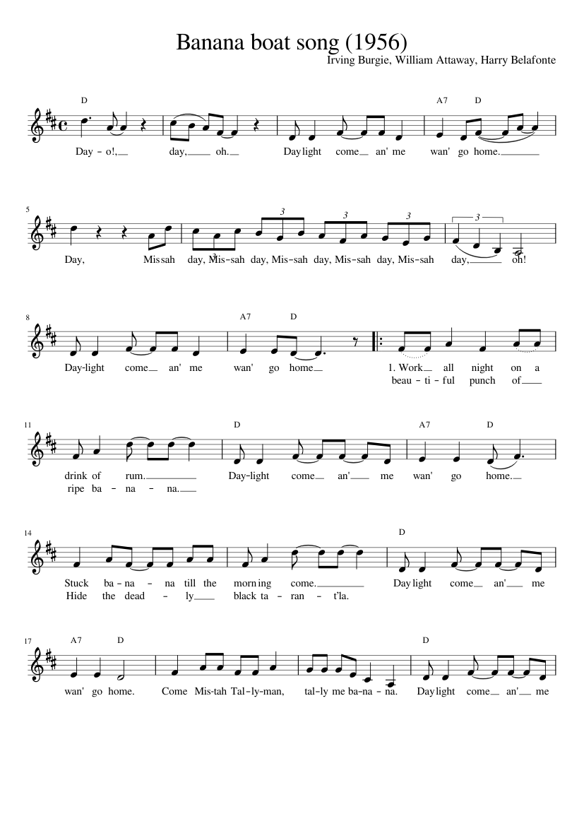 banana boat song