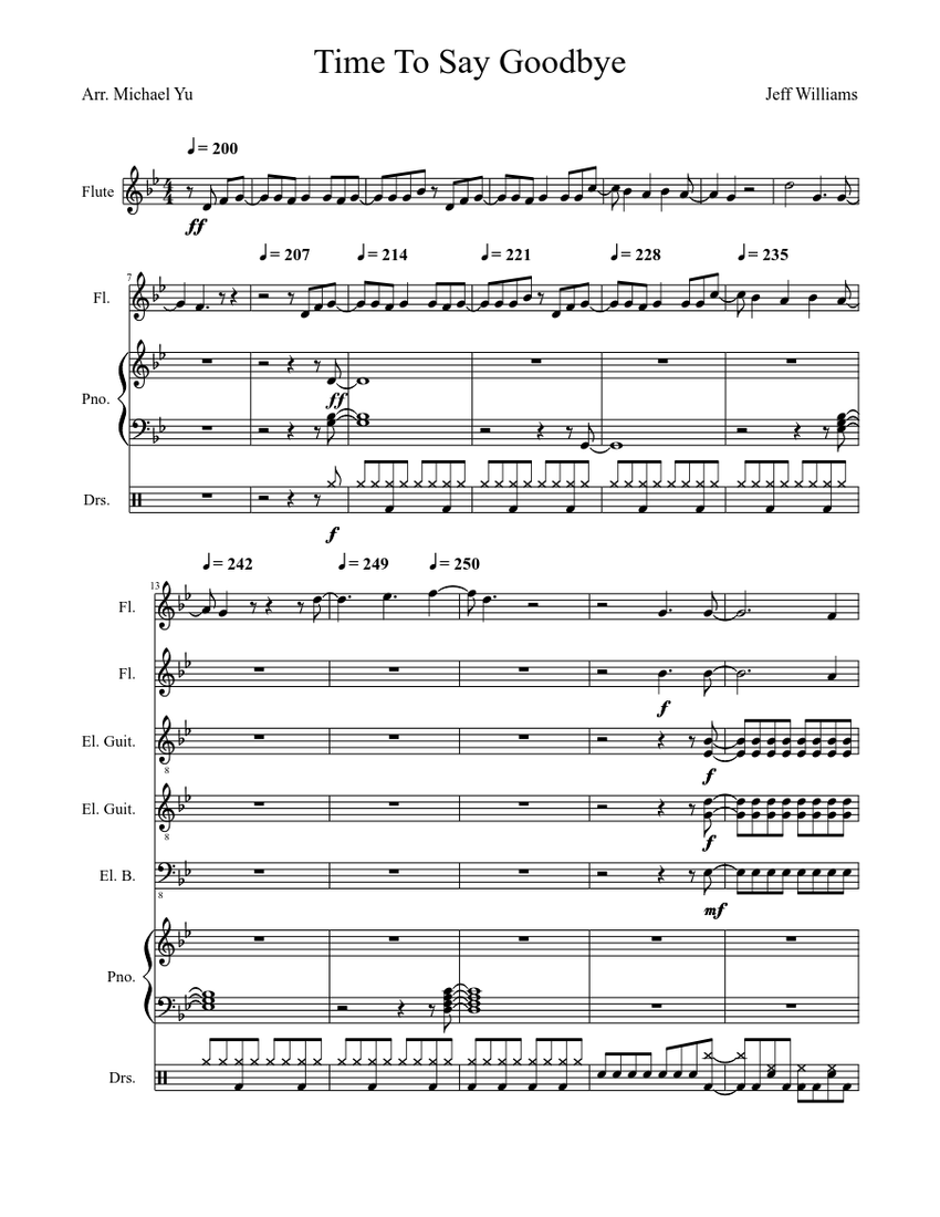 Time To Say Goodbye Sheet Music For Piano Flute Mixed Trio Musescore Com