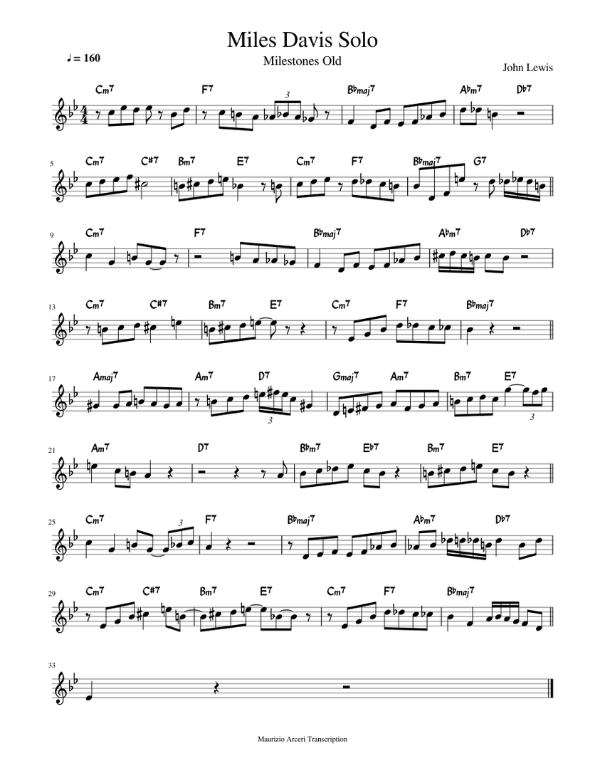 Miles_Davis_Solo Sheet music for Piano (Solo) Easy | Musescore.com