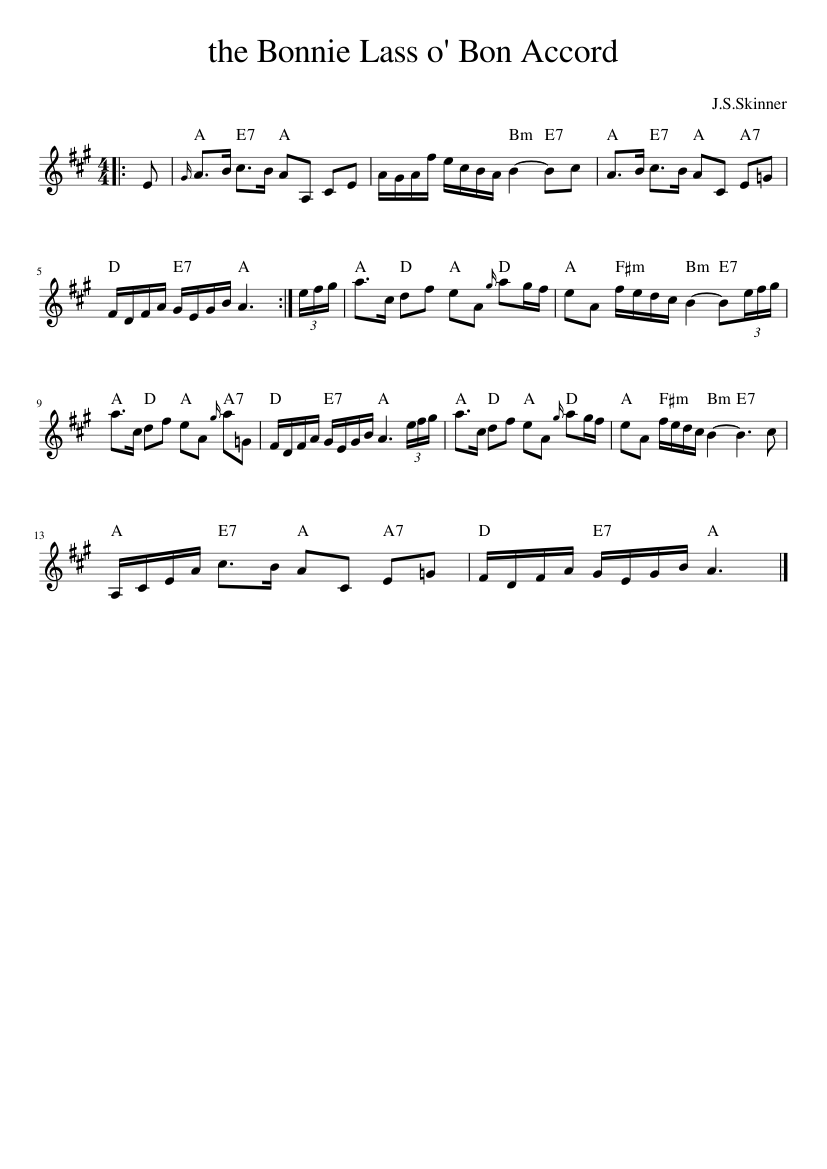 The Bonnie Lass O' Bon Accord