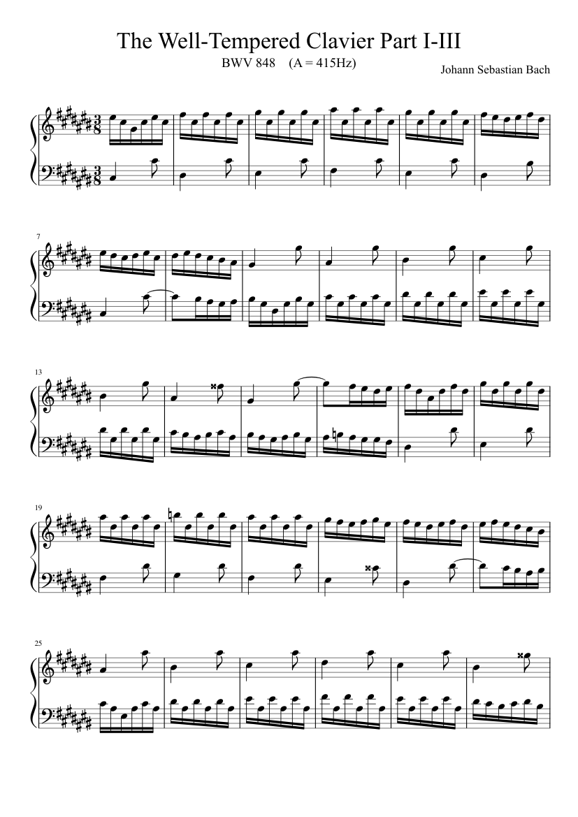 Prelude and Fugue in C-sharp major BWV 848