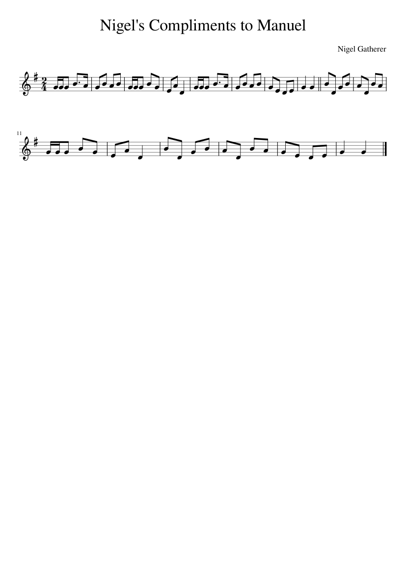 Nigel's Compliments to Manuel