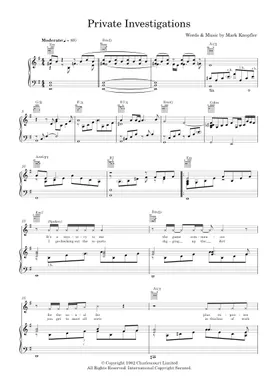Free Private Investigations by Dire Straits sheet music | Download PDF or  print on Musescore.com
