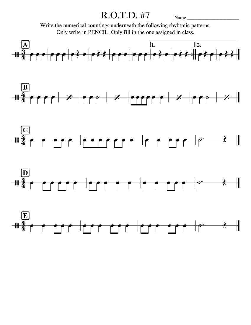 R.O.T.D. #7 Sheet music for Snare drum (Solo) | Musescore.com