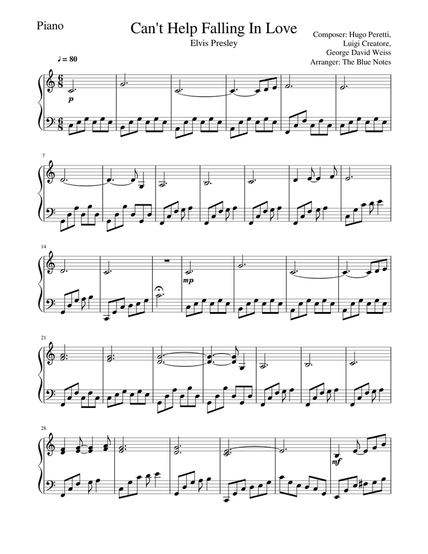 Can T Help Falling In Love Crazy Rich Asians Piano Cover Sheet Music For Piano Solo Musescore Com