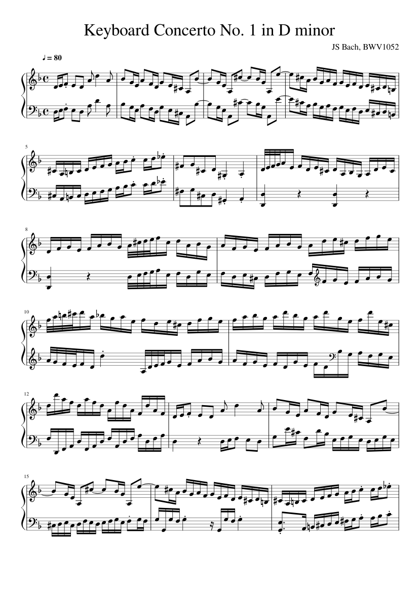 Bach Bach Piano Concerto D Minor J S Broché 