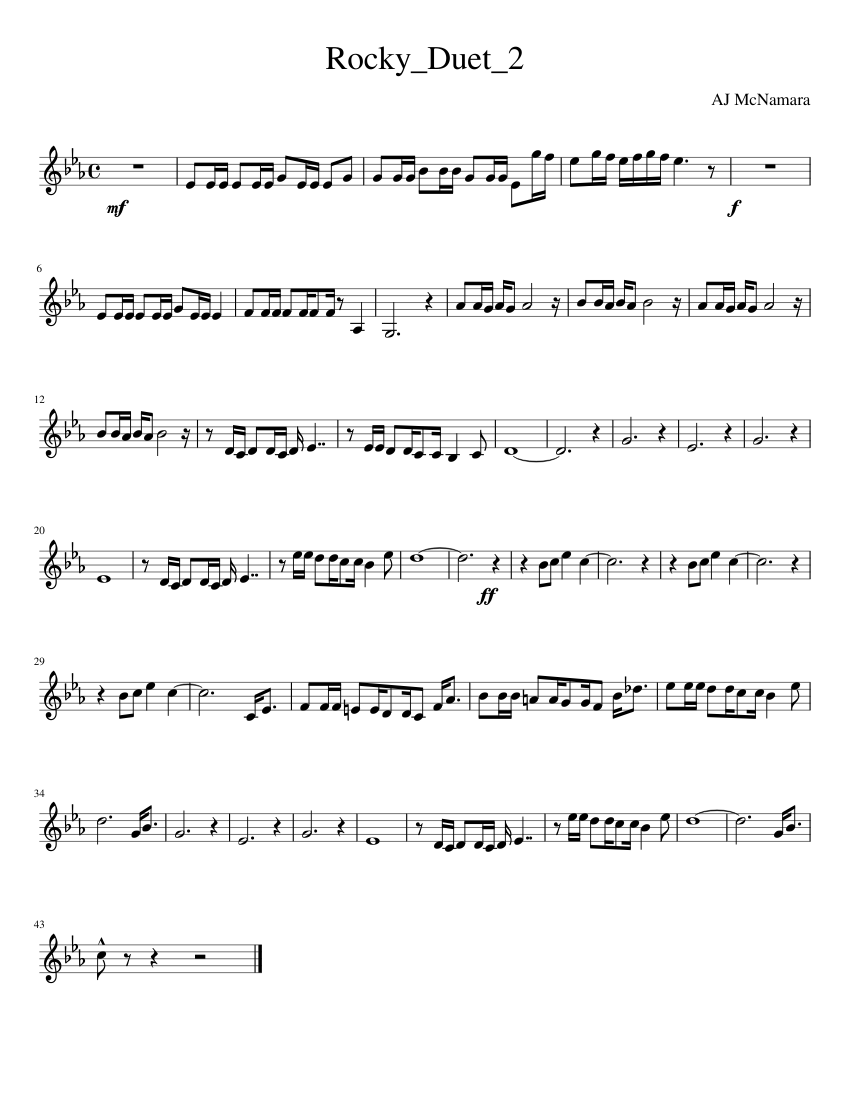 Rocky Trumpet 2nd Part Sheet music for Trumpet other (Solo) | Download ...