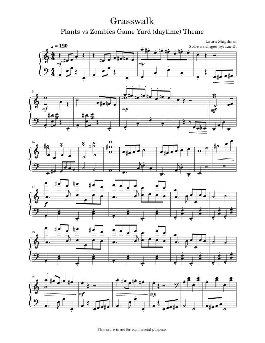 Grass Walk Script Grasswalk – Laura Shigahara Grasswalk Sheet music for Piano (Solo ...