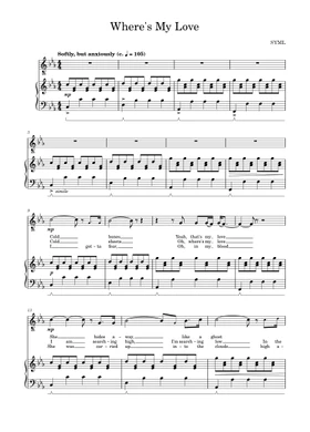 Free Where's My Love by SYML sheet music | Download PDF or print on  Musescore.com