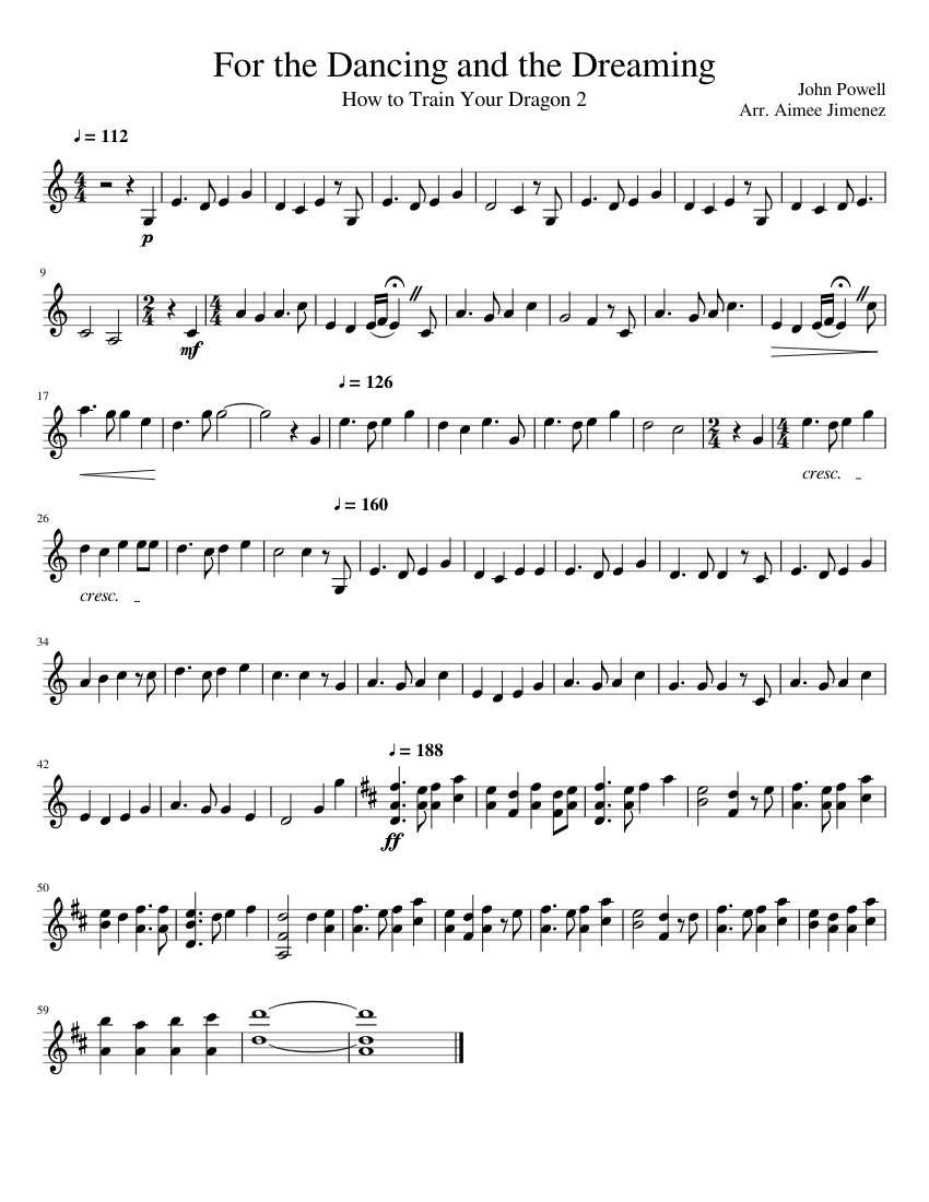 For the Dancing and the Dreaming (Solo Violin) Sheet music for Violin  (Solo) | Musescore.com
