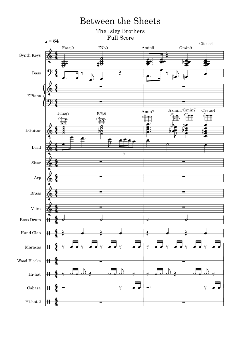 Between The Sheets The Isley Brothers Full Score Sheet Music With Between The Sheets The Isley Brothers Full Score Sheet Music With