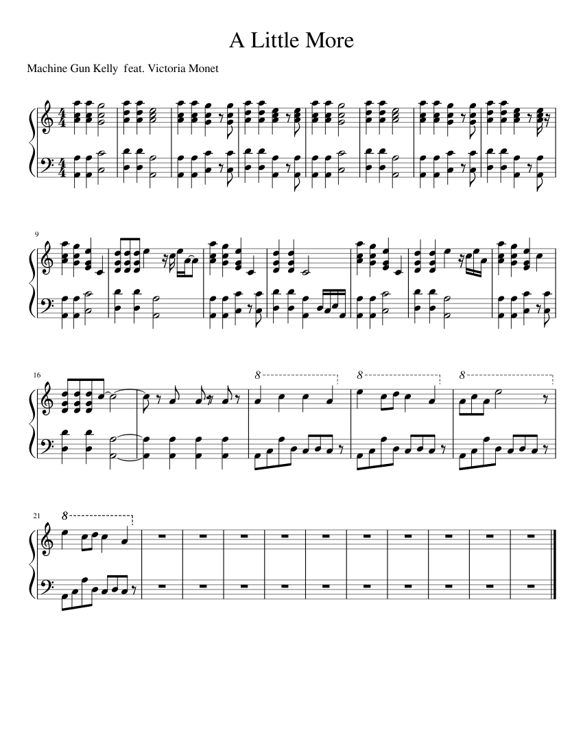 a little more homework sheet music