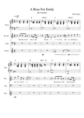 Free A Rose For Emily by Rod Argent sheet music | Download PDF or print on  Musescore.com