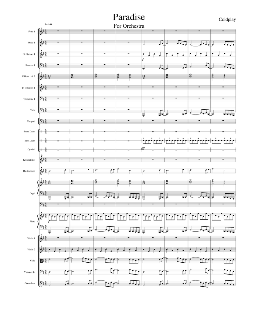Paradise Sheet music for Piano, Trombone, Organ, Tuba & more