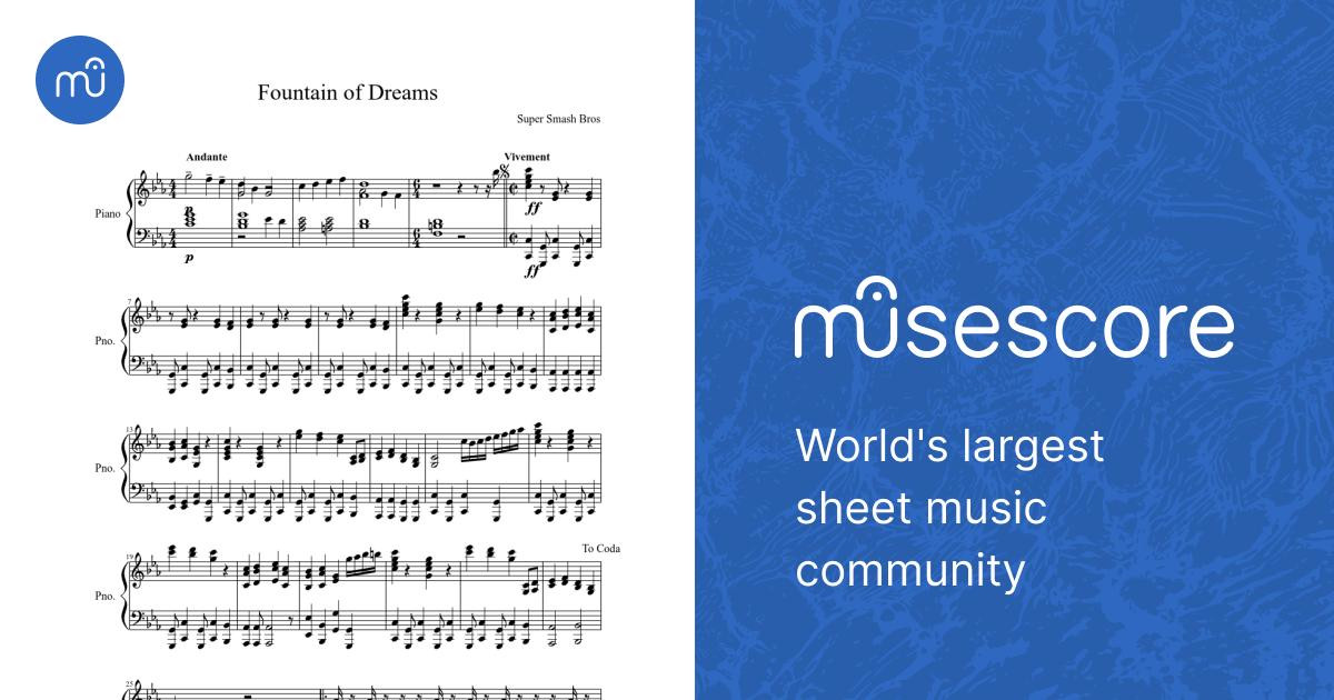 Fountain of Dreams [Super Smash Brothers: Melee] Sheet music for Piano  (Solo) | Musescore.com