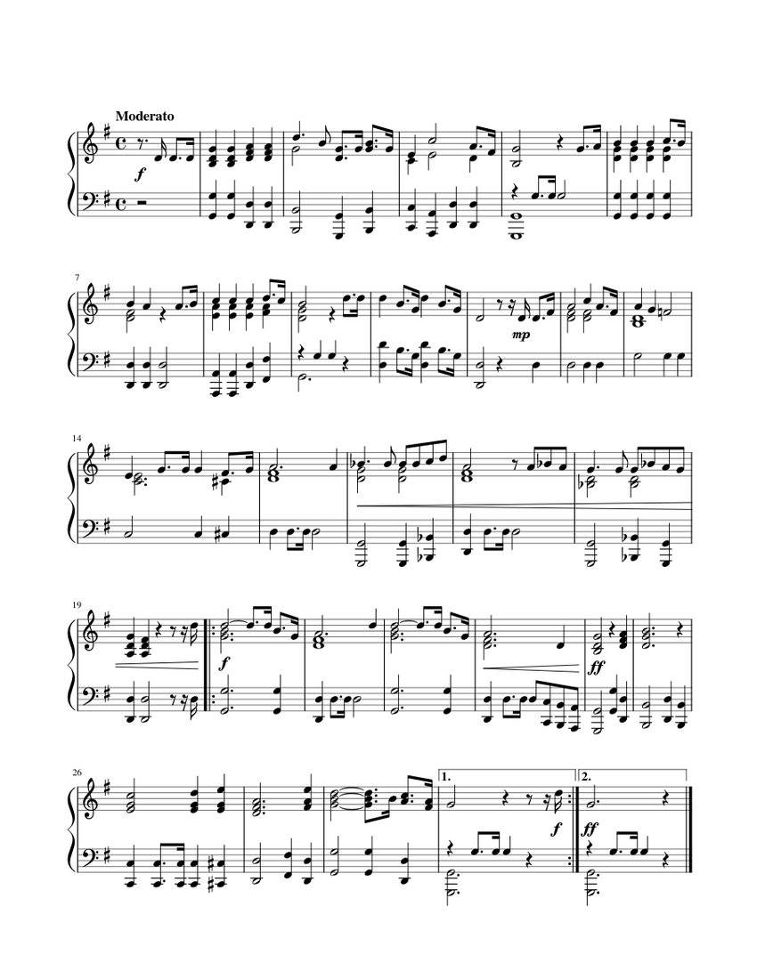 French National Anthem "La Marseillaise" Sheet music for Piano (Solo) |  Musescore.com