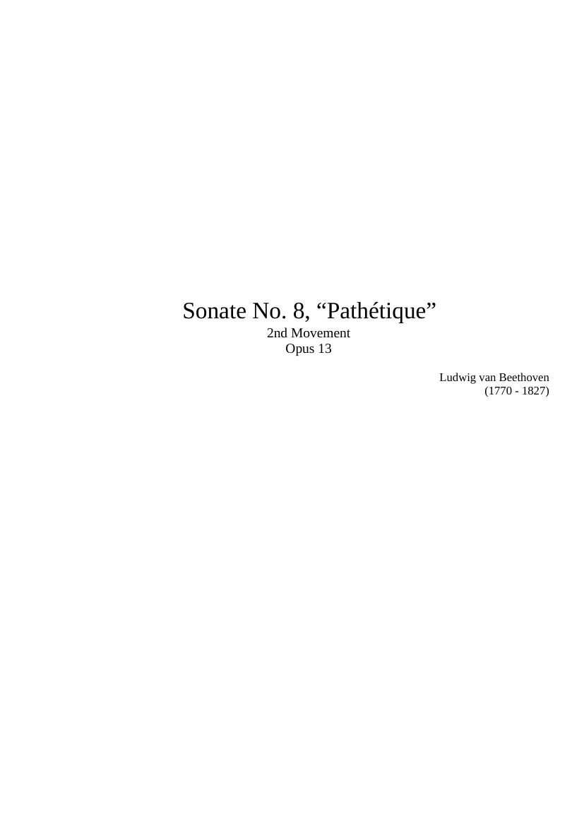 Piano Sonata No.8 Op.13