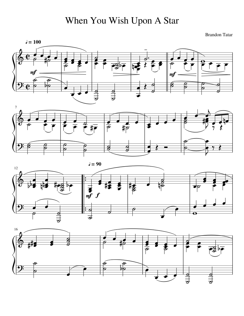 When You Wish Upon A Star Sheet music for Piano (Solo) | Musescore.com