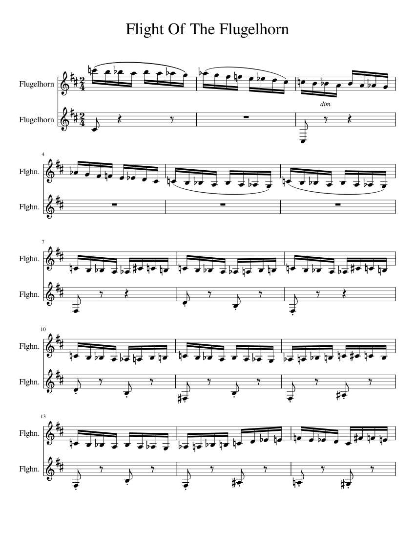 Flight Of The Flugelhorn Sheet music for Flugelhorn (Brass Duet
