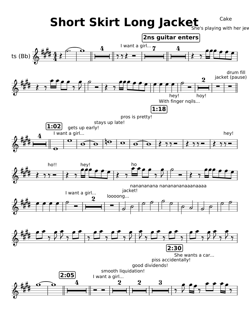 Short_Skirt_Long_Jacket Sheet music for Saxophone tenor (Solo