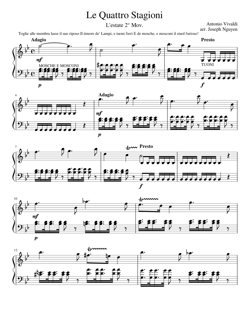 Concerto No. 2 in Sol Minore RV315 L'Estate