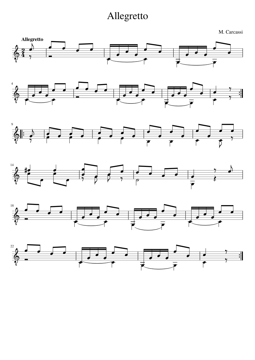 Allegretto Méthode complète pour Guitare Op.59