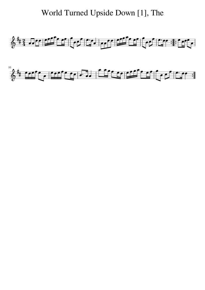 The World Turned Upside Down Sheet music for Piano (Solo) Easy