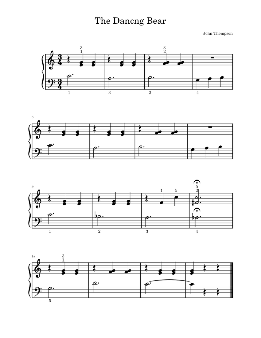The Dancing Bear 33 Sheet music for Piano (Solo) Easy