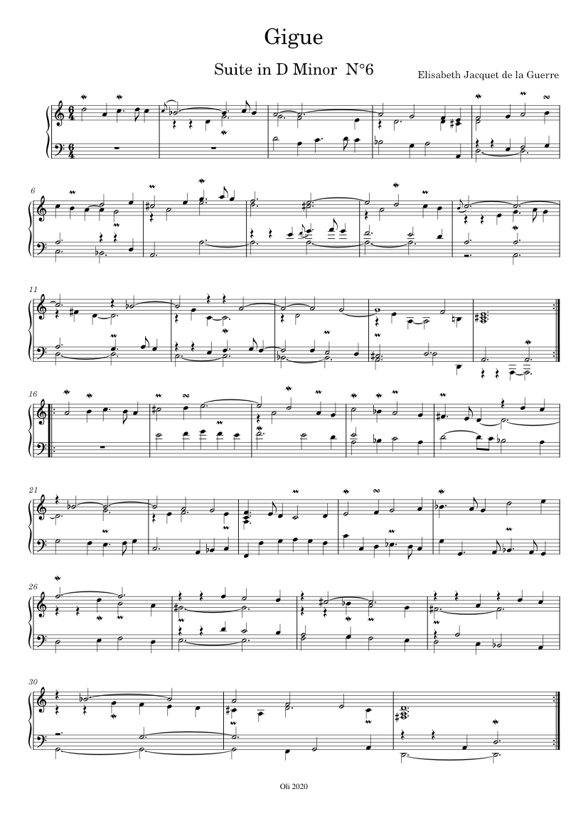 Gigue Suite en ré mineur 6