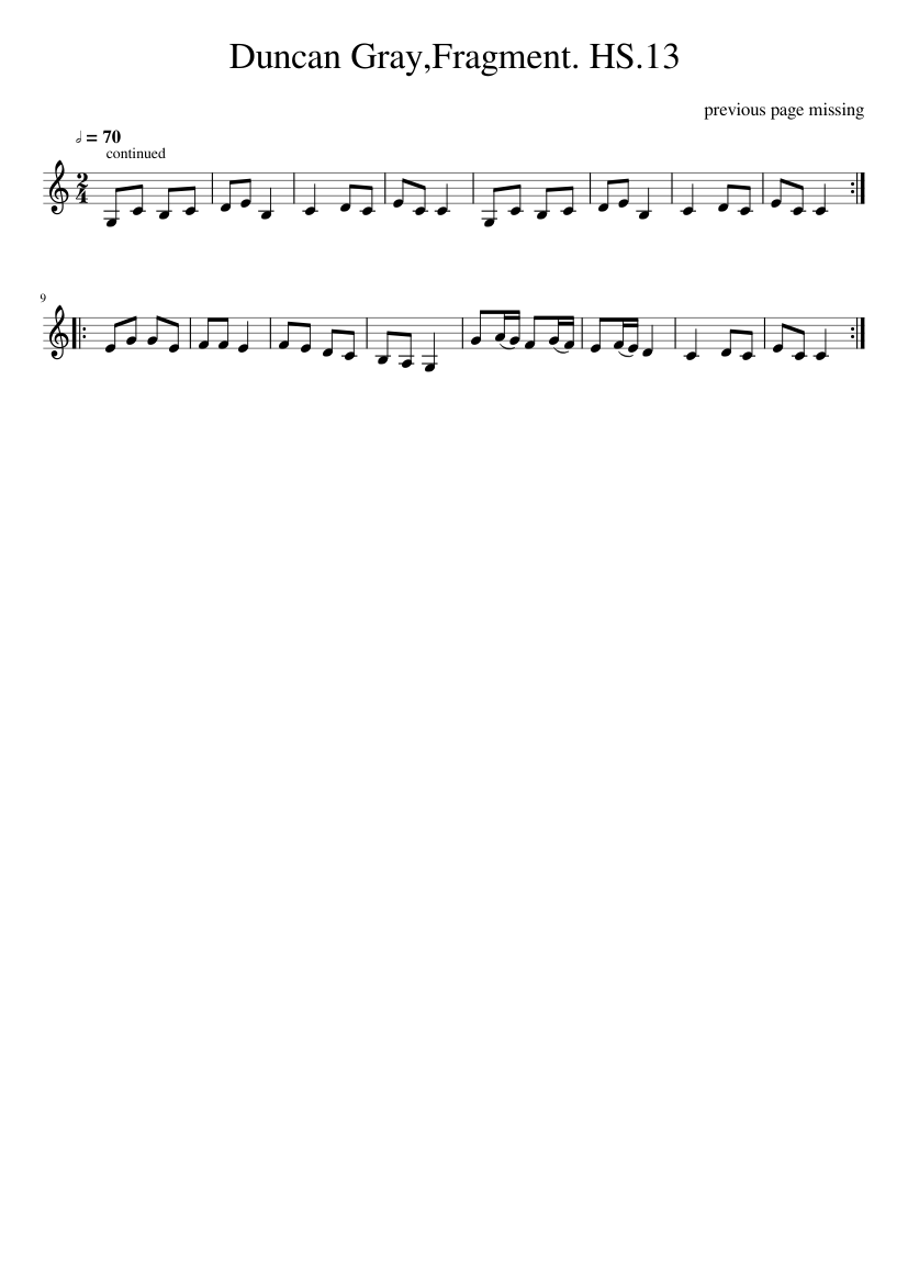Duncan GrayFragment. HS.13