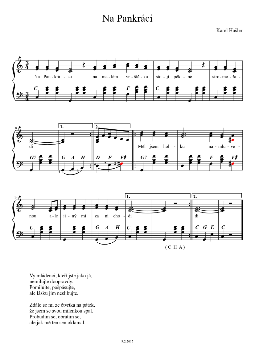 Na Pankráci Sheet music for Piano (Solo) | Musescore.com