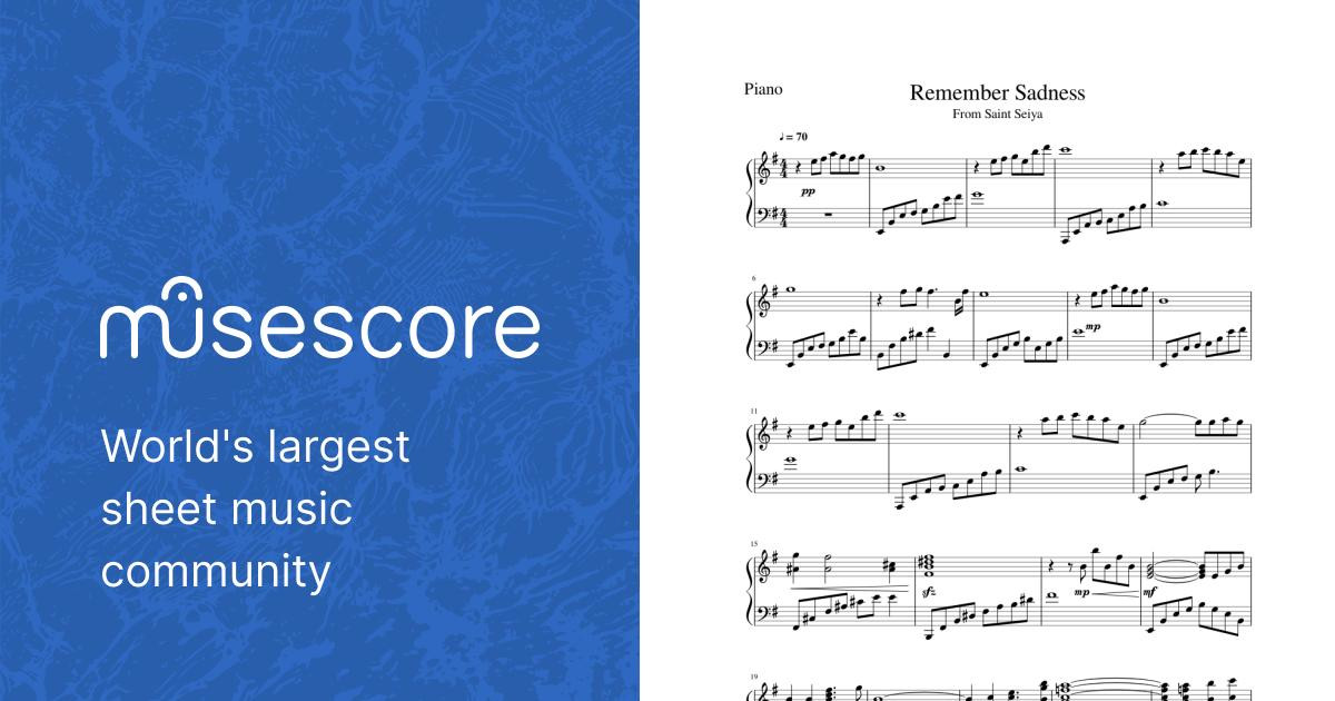 Saint Seiya - Remember Sadness Sheet music for Piano (Solo) | Musescore.com