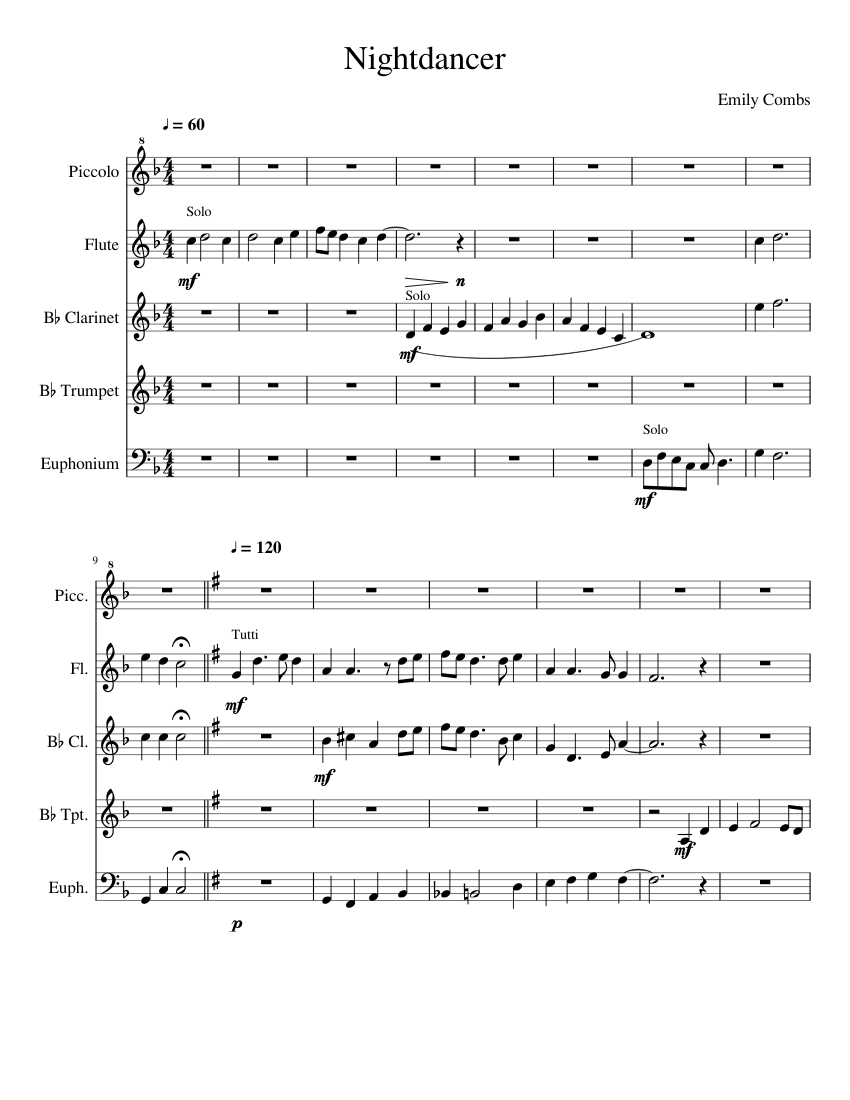 night shift Sheet music for Clarinet other (Mixed Quintet)