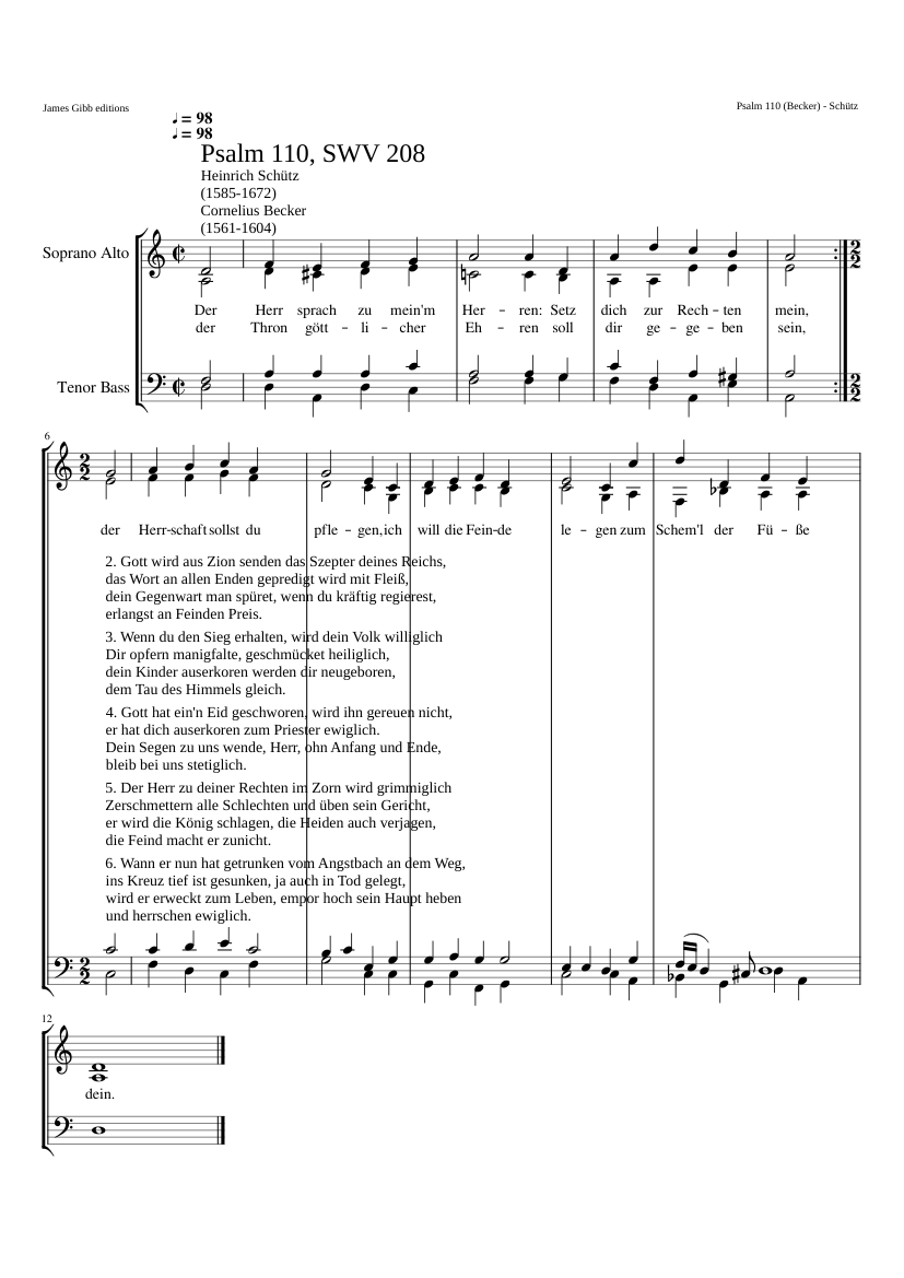 Der Herr sprach zu mein'm Herren SWV 208