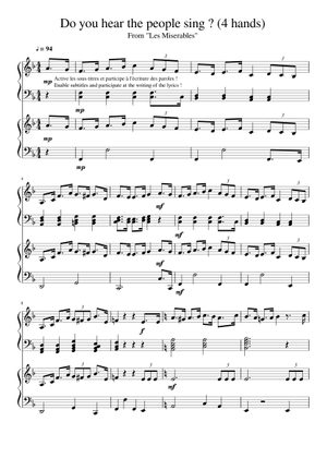 Do You Hear The People Sing Les Miserables Sheet Music For Piano Solo Musescore Com