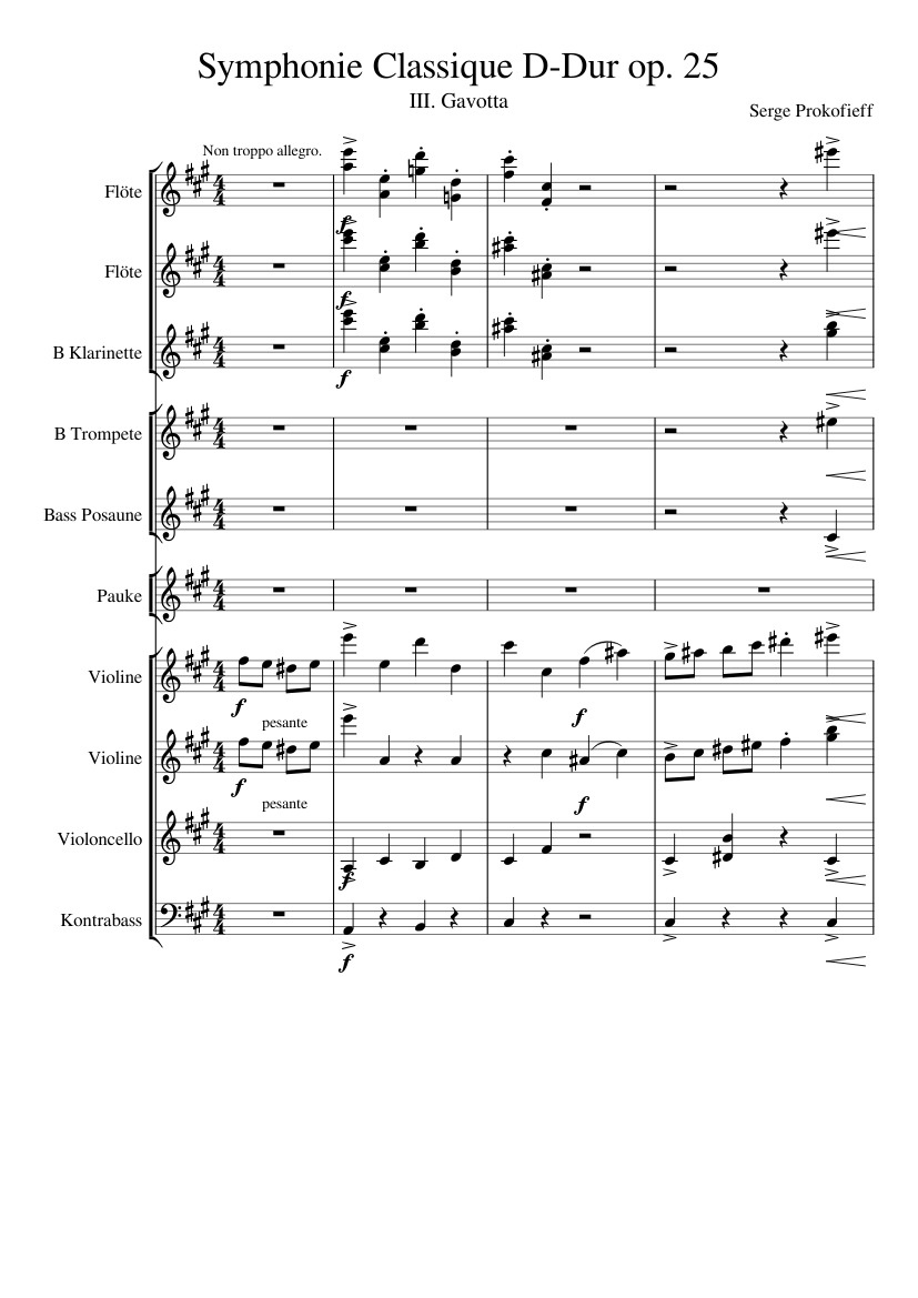 Serge Prokofieff Symphonie Classique D-Dur op. 25 III. Gavotta