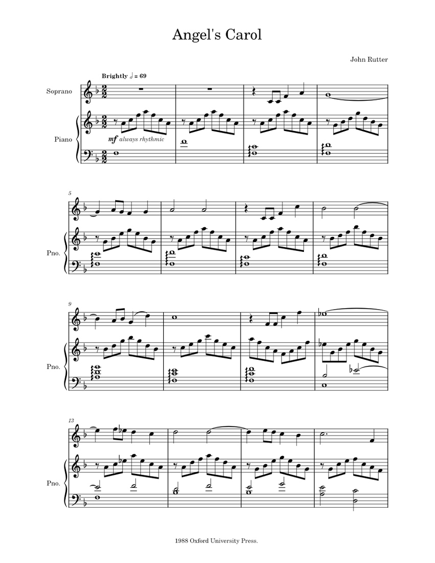Angels Carol John Rutter Noten – ULJAA