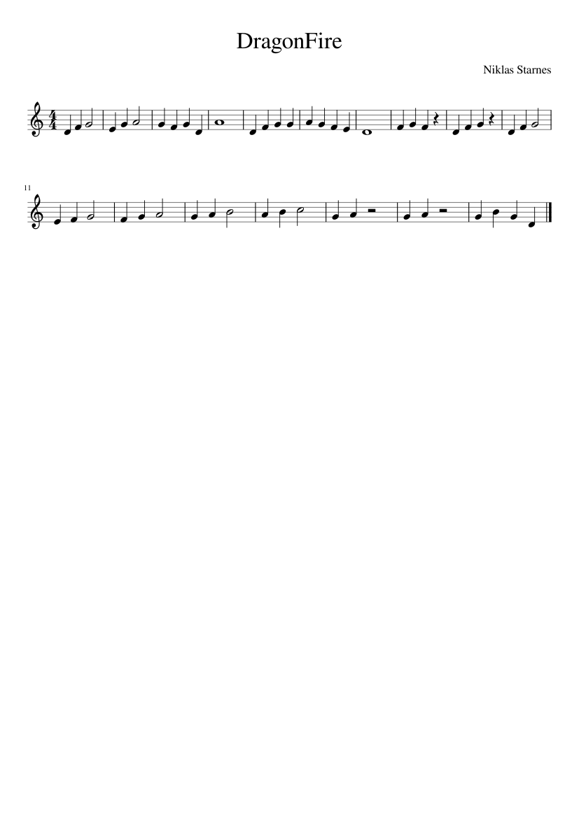 DragonFire Sheet music for Violin (Solo) Musescore com