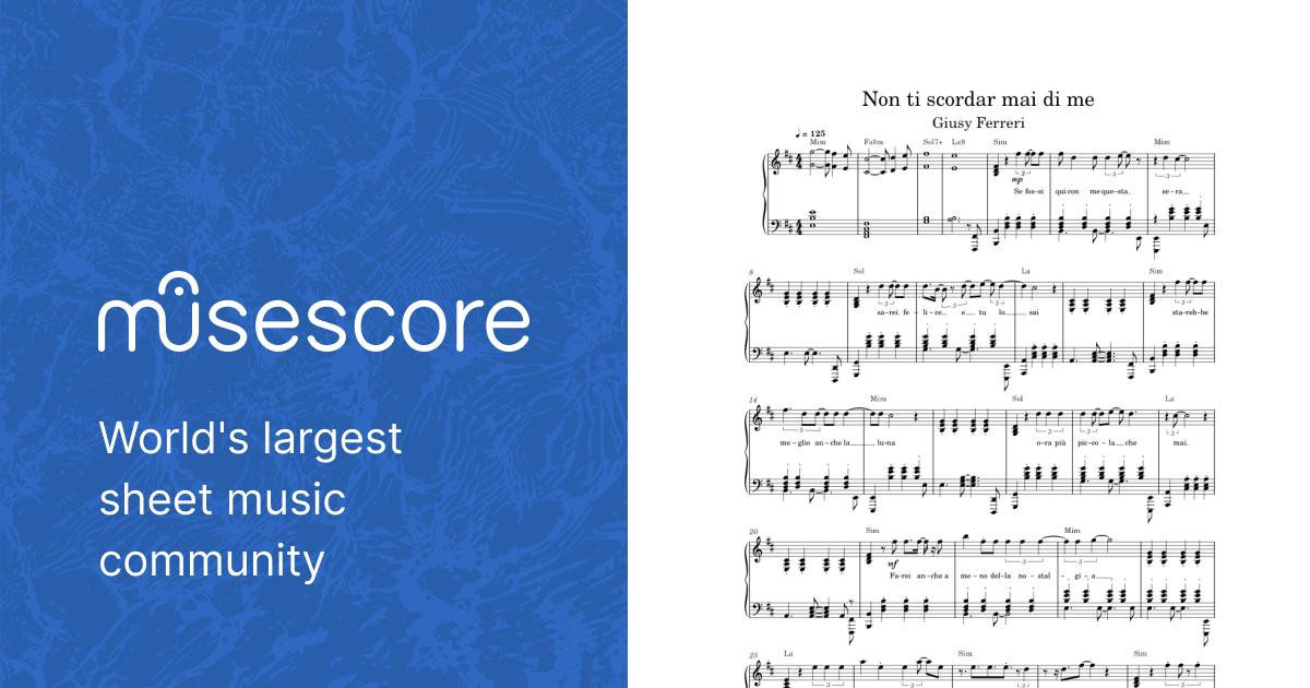 Non ti scordar mai di me Sheet music for Piano (Solo) | Musescore.com