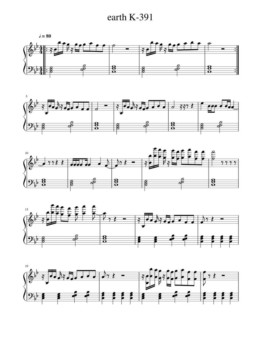 K 391 Earth Sheet Music For Piano Solo Musescore Com When you want to get off the darkest ground but gravity pulls you straight down earth from a. k 391 earth sheet music for piano solo