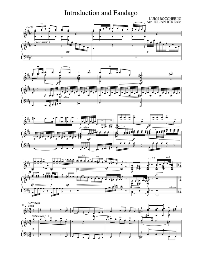 Introduction and Fandango Luigi Boccherini Sheet music for Piano ...