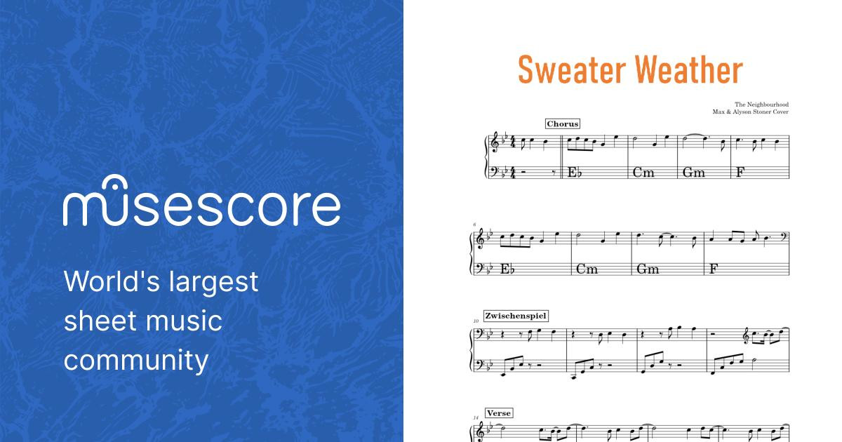 Sweater Weather - Max & Alyson Stoner cover Sheet music for Piano