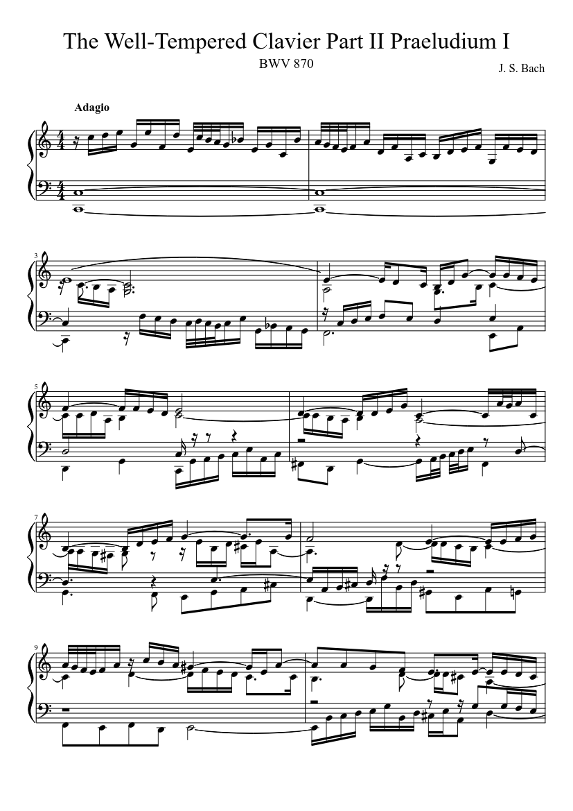 Prelude and Fugue in C major BWV 870