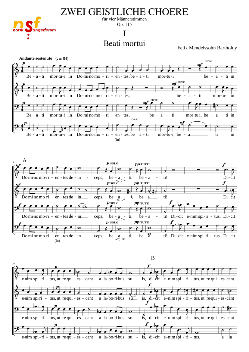 Beati Mortui Op. 115 No. 1