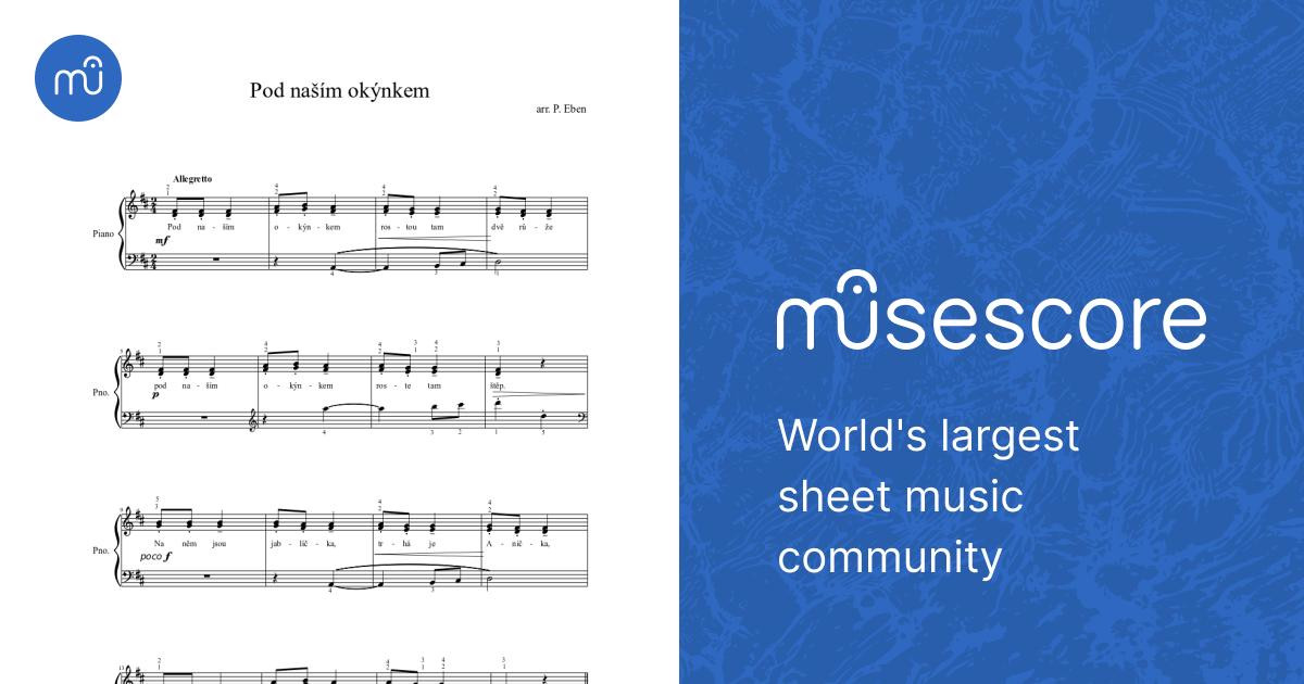 Pod naším okýnkem (easy piano) Sheet music for Piano (Solo) | Musescore.com